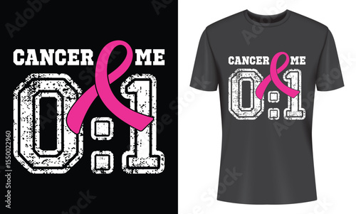 Powerful Breast Cancer Awareness T-shirt Design featuring a Pink Ribbon and a bold 0-1 Score Graphic
