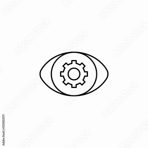 eye with gear icon sign vector