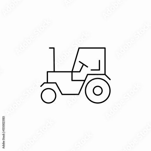 farm tractor icon sign vector