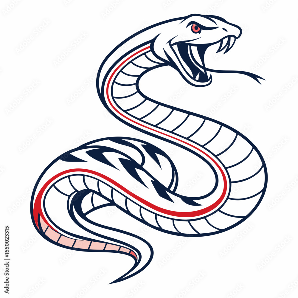 Obraz premium Funny Snake Vector – Cute Cartoon Reptile Character | Smiling Snake Illustration – Playful Jungle Animal Design | Silly Snake Vector – Goofy and Adorable Serpent Art