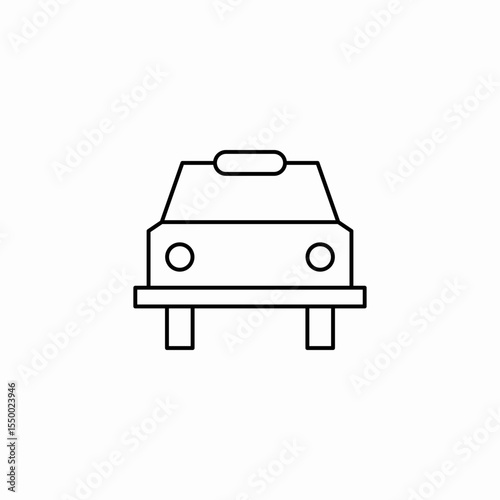 front view car icon sign vector