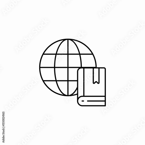 globe book education icon sign vector
