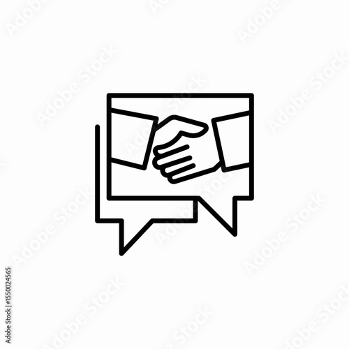 handshake speech bubbles icon sign vector