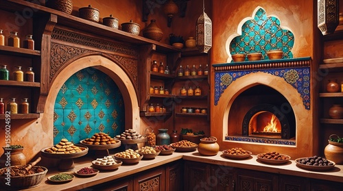 Oriental Style Bakery and Pastry Shop Interior
