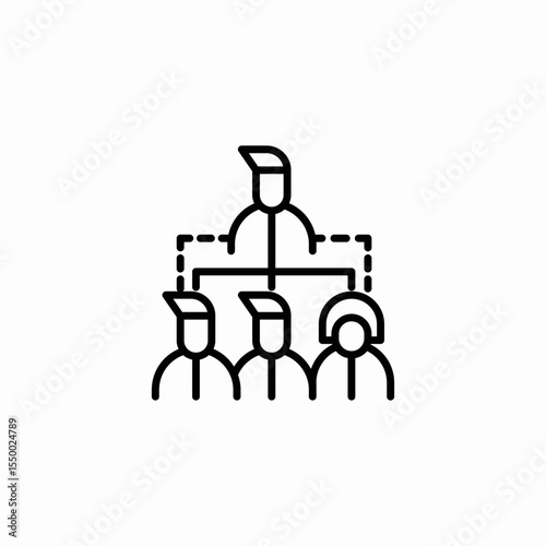 hierarchical team structure icon sign vector