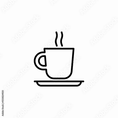 hot beverage cup icon sign vector