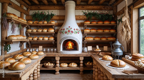 Russian Style Bakery and Pastry Shop Interior