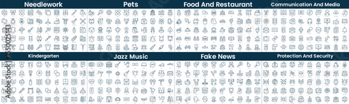 Canvas Print Linear Style Icons Pack