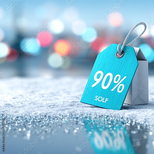 Discount tag on snow