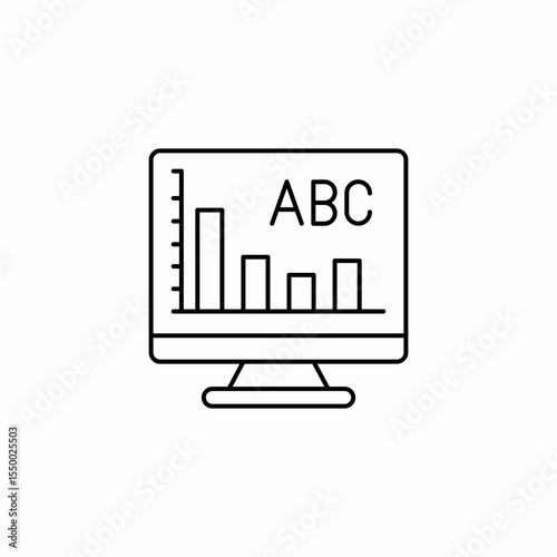laptop with chart icon sign vector