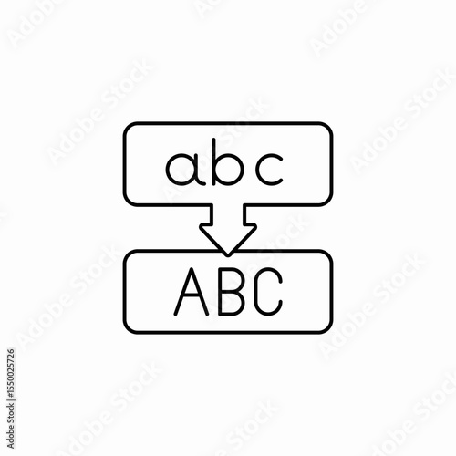 lowercase uppercase conversion icon sign vector