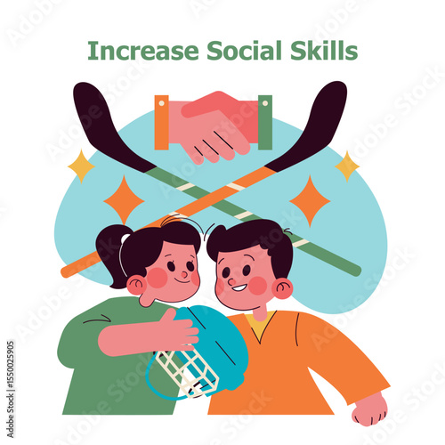 Preschool Sport. Flat Vector Illustration