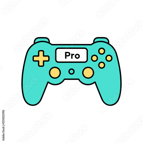 Pro gaming controller with turquoise design for esports and competitive gaming  