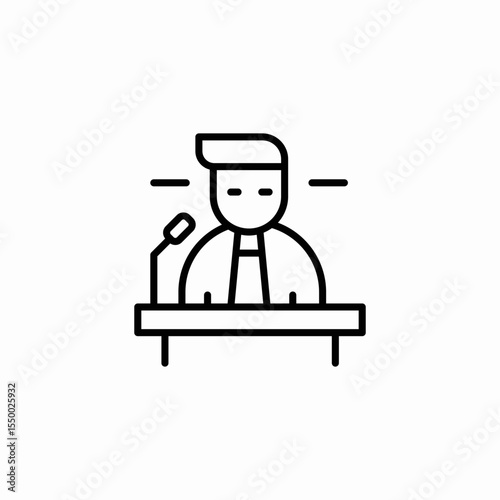 man speaker podium icon sign vector