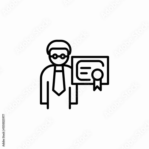 man with certificate icon sign vector