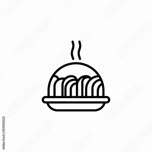 noodles hot asian icon sign vector