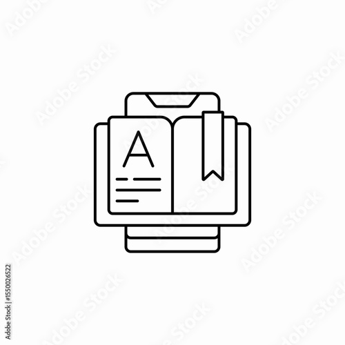 open book tablet icon sign vector