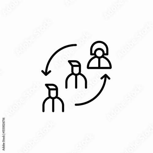 people connection arrows icon sign vector
