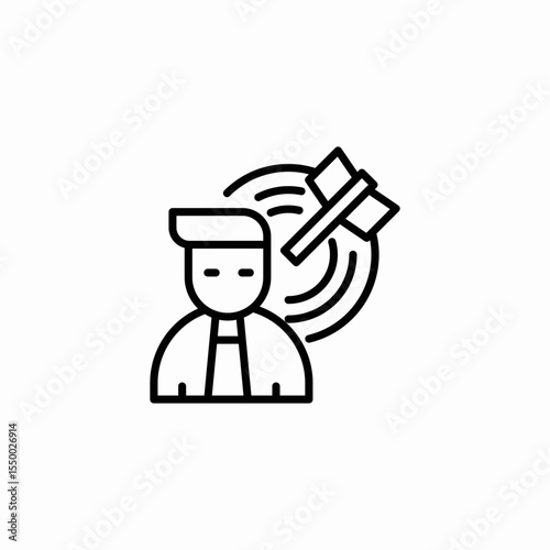 person axe target icon sign vector