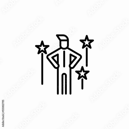 person with stars icon sign vector