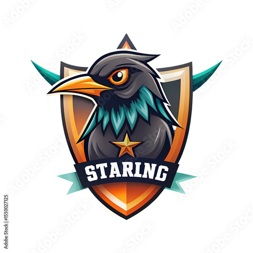 Starling Mascot Logo Design isolated on transparent baackground