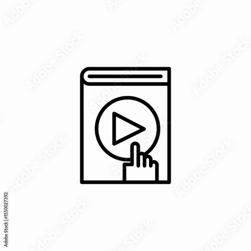 play button book icon sign vector