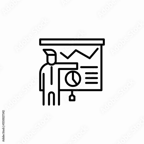presentation graph icon sign vector
