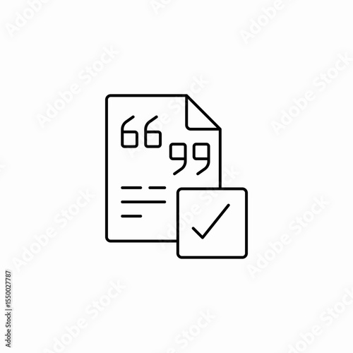 quotation document checked icon sign vector