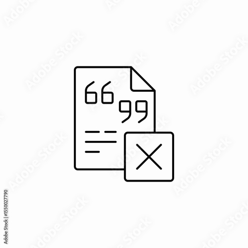 quotation document error icon sign vector