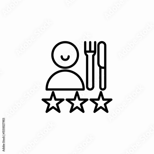 restaurant review stars icon sign vector