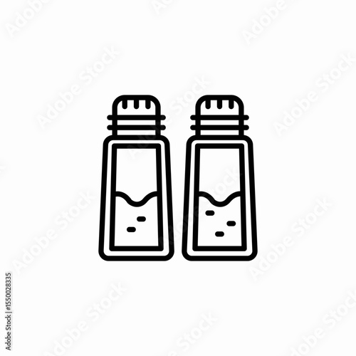 salt shaker pair pepper icon sign vector