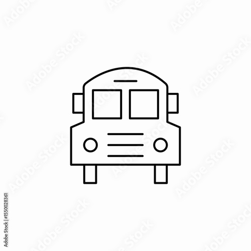 school bus front icon sign vector