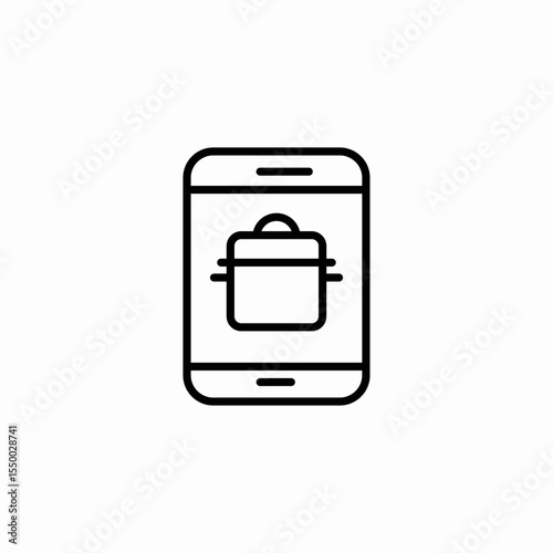 shopping cart mobile icon sign vector