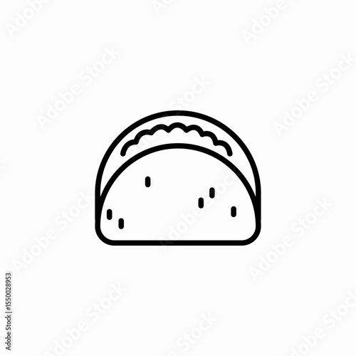 simple taco mexican icon sign vector