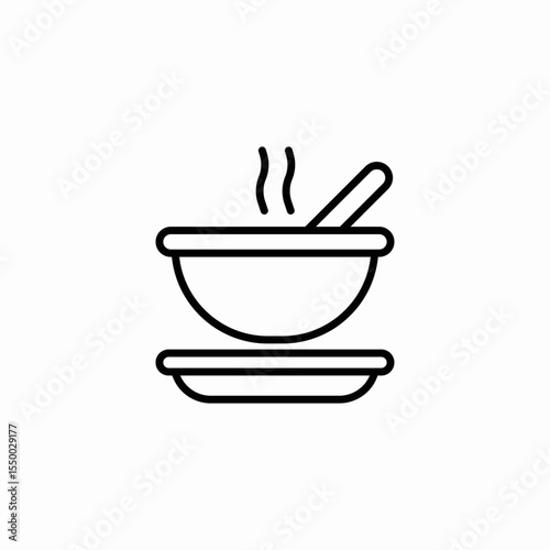 steaming soup bowl icon sign vector