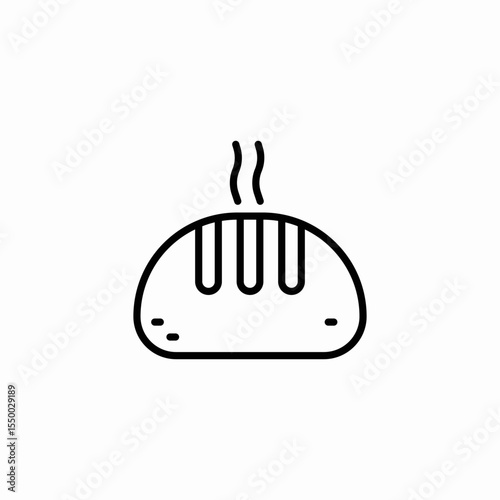 steamed bread bun icon sign vector