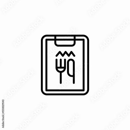 takeaway menu board icon sign vector