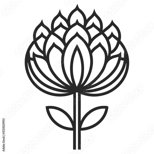 set of black and white flowers