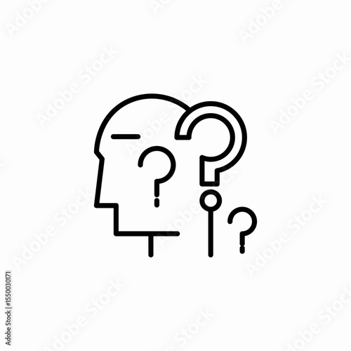 thinking question marks icon sign vector