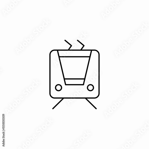 train front view icon sign vector