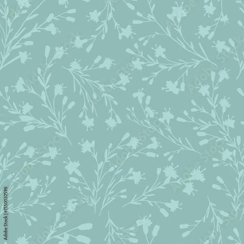 abstract dual-color sketch solid flower with leaves, all over vector design with solid background illustration digital image for textile printing factory