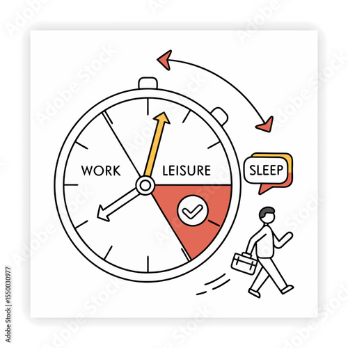 Time Management and Productivity Doodle Icons