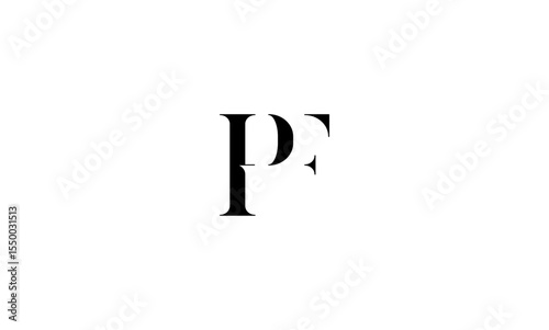 PF initial letters, monogram logo