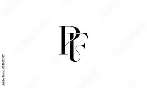 PF initial letters, monogram logo