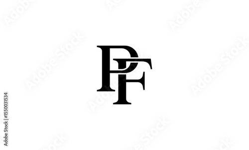 PF initial letters, monogram logo