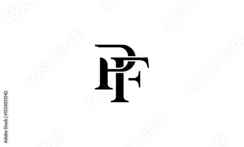 PF initial letters, monogram logo