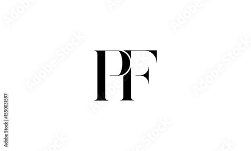 PF initial letters, monogram logo