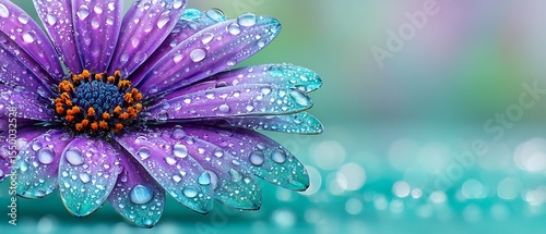 Vibrant flower with water droplets
