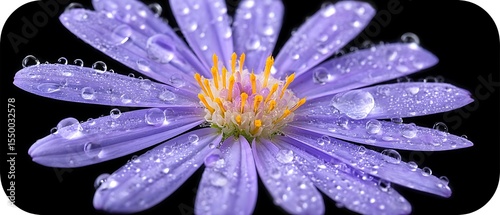 Purple flower with water droplets