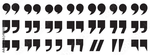 Quote icon vector illustration. Quotation mark sign and symbol. Set of quote mark . Quotation mark icon collection on white background. double quotation vector symbol. 
